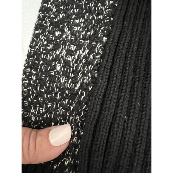 NEW LOFT Asymetrical Zip Knit Black Marbled Moto Cardigan Office Career … - Picture 3 of 10
